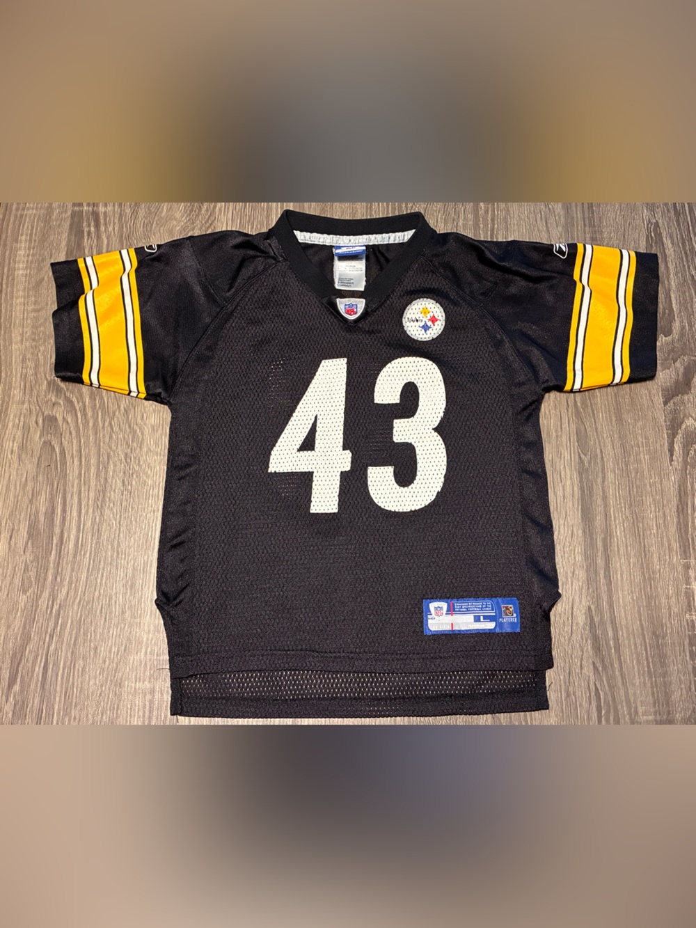 Pittsburgh Steelers #43 Troy Polamalu Reebok On Field Jersey Youth Large (7)